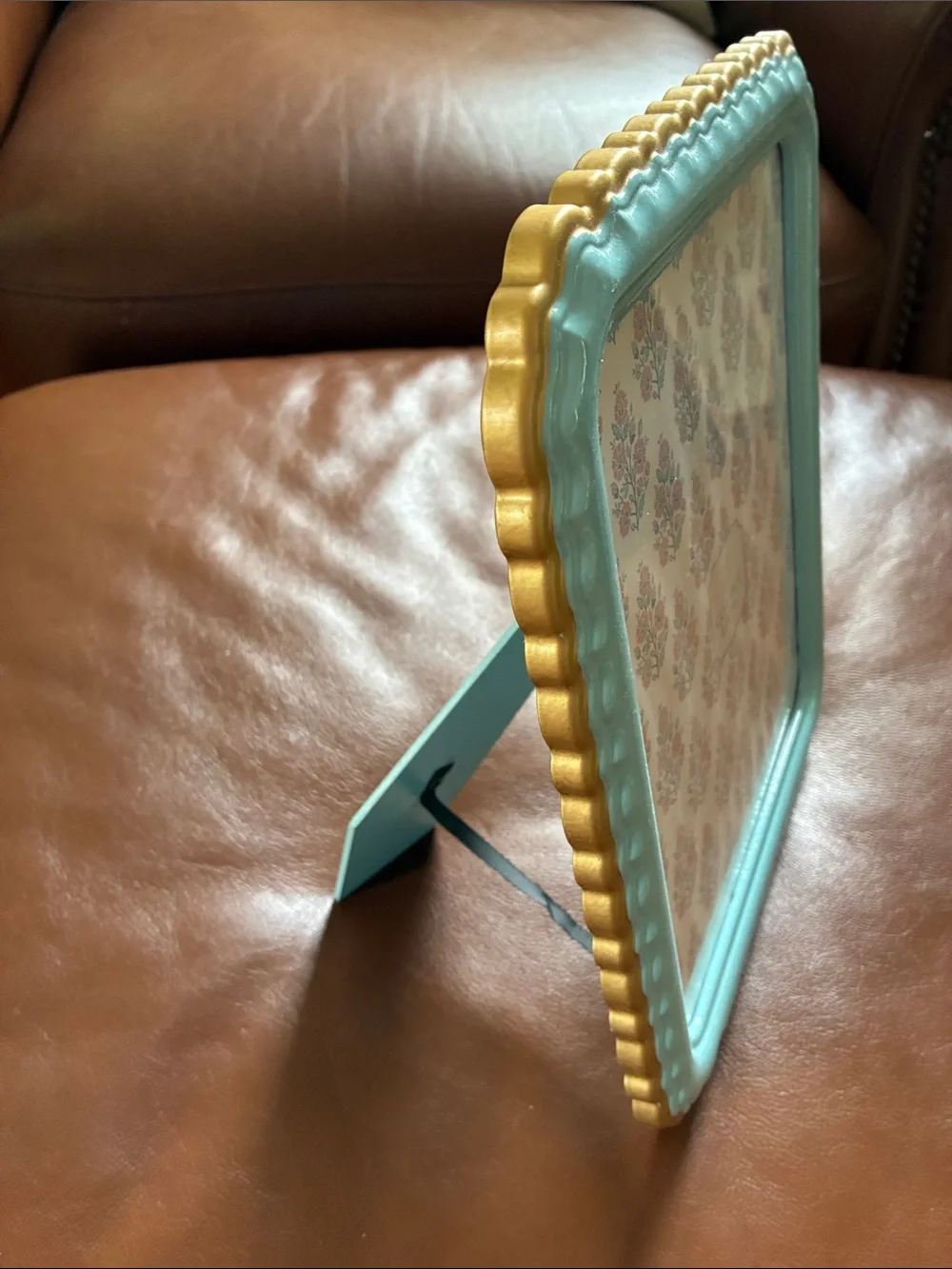 Aqua Scalloped Picture Frame